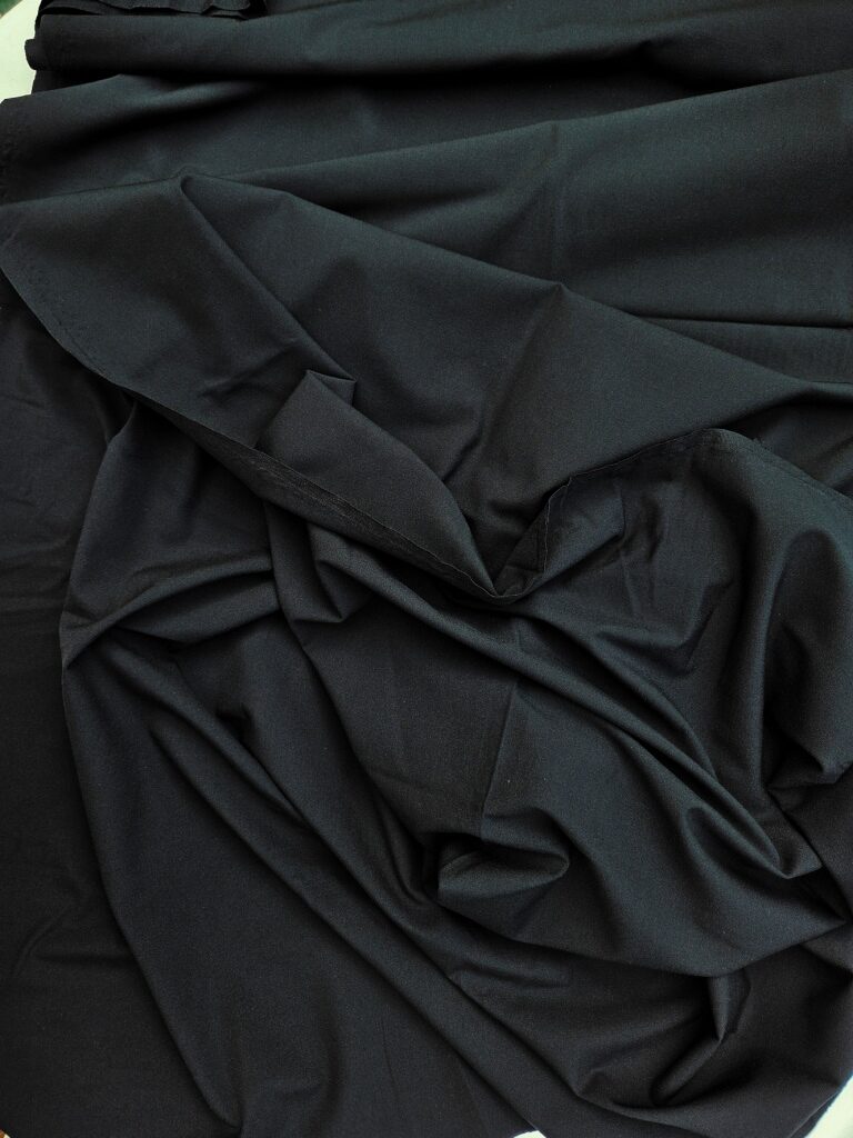 fijne zwarte stretch stof 2m