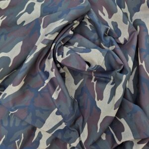 blauw-grijze  camouflage stof 2,15m