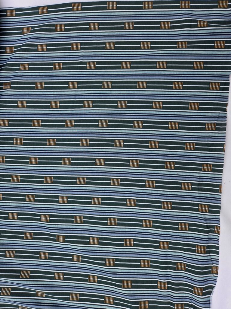 blauwe 100% katoenen jersey streepmotief /10cm - Afbeelding 3