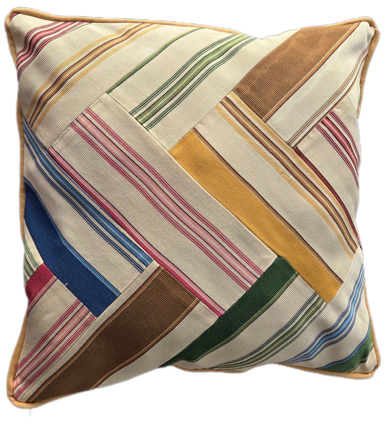 Uniek patchwork kussenhoes Braquenié 35/35 - Afbeelding 2