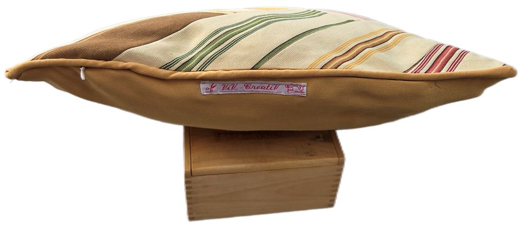 Uniek patchwork kussenhoes Braquenié 35/35 - Afbeelding 6