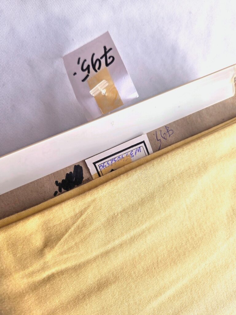 Zachtgele katoenen jersey stof met origineel prijskaartje