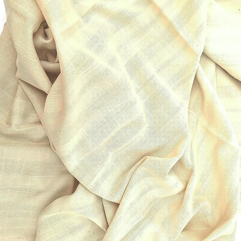 Beige katoen linnenlook strepen gedrapeerd