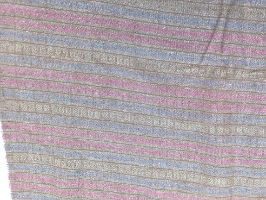 Grijs gestreepte linnen jacquard