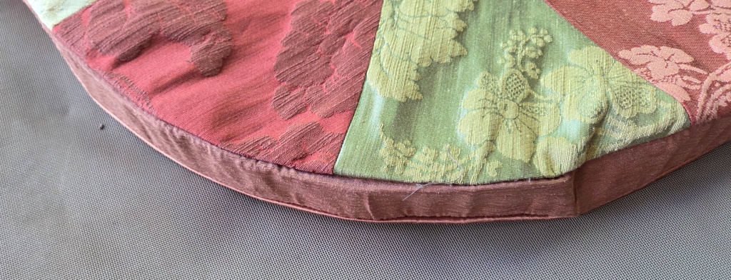 Halfronde Patchworktas Uniek "Fonteine" roodbruin - Afbeelding 2