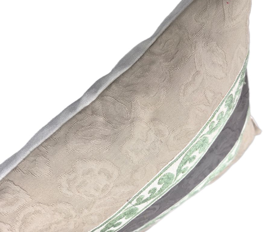 VivCreatiV kussen jacquard beige bruin, hoek met onzichtbare rits
