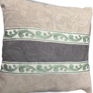 VivCreatiV kussen jacquard beige bruin, vooraanzicht